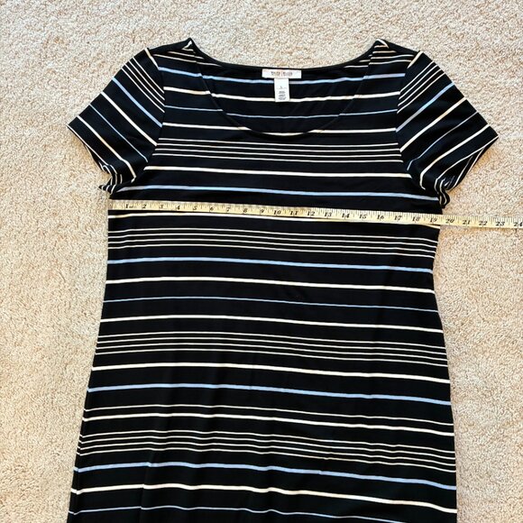White House Black Market Striped T-shirt Jersey Maxi Dress Women's Size Large - Picture 13 of 13